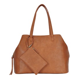 Erica Tote (Tan) | Dual Top Handle Tote Bag for Women | Vegan Leather Top-Handle Shoulder Bag