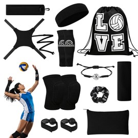 Hoemwarm Volleyball Gear Set 10Pcs Black Knee Pads Training Girls Beginners