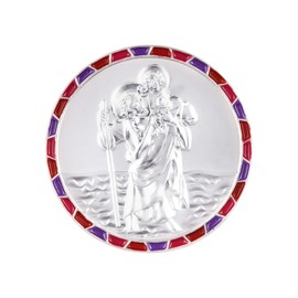 Fritz Cox St Christopher Car Medal with Mosaic Edge