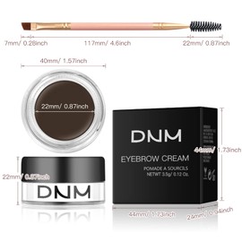 BEFIVECOK Eyebrow Pomade Kit with Dual-ended Eyebrow Brush, Water and Stain Resistant High Pigment Brow Pomade, Corrects Brow Imperfections for Natural Long-lasting Brow Shapes Brow Makeup (04# Dark Brown)