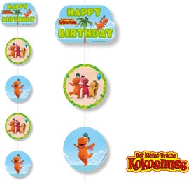 5-Piece Ceiling Decoration * The Little Dragon Coconut * as Decoration for Children's Party and Children's Birthday Party Set