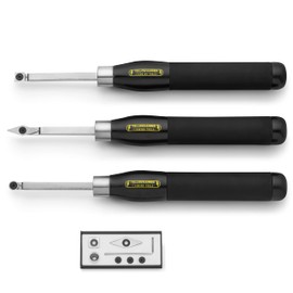 Yellowhammer Turning Tools Yellowhammer Premium 3 Piece Mini Carbide Turning Tool Set with Ergonomic Cushioned Grip Beechwood Handles and 2 Each Round, Square and Diamond-Shaped Carbide Cutters