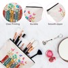 Music Lover Cosmetic Bag with Keychain, Waterproof Linen Makeup Bag,