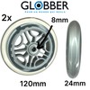 Globber 3-in-1 5-in-1 Primo Replacement Wheels Kickboard Front 120 mm