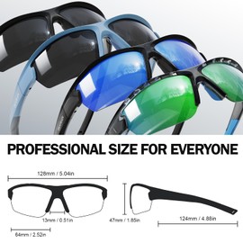 DEAFRAIN Sports Sunglasses for Men Women Polarized Sunglasses for Baseball Cycling Fishing Running Golf Motorcycle Softball Glasses Green