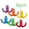 Dtoterul Colourful Wall Hooks, Pack of 6 Coat Hooks, Double