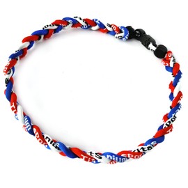 Drip Baseball Necklace Rope Braided Necklace Player Gameday Necklace (Red/Blue/White, 16")
