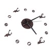 Frameless Wall Clock Deer Head 3D Effect Self Adhesive DIY