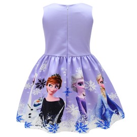 Princess Costume Party Dress Cosplay Dress Up For Tollder Girl (Purple, 4-5 Years)