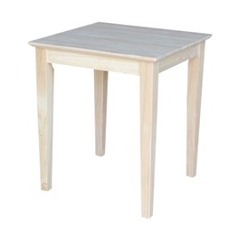 IC International Concepts Shaker End Table-Tall Solid Real Wood, Sturdy Parawood, Minimum Assembly, 21 in W x 22 in D x 25 in H, DIY, Paint or Stain in Any Color, Unfinished