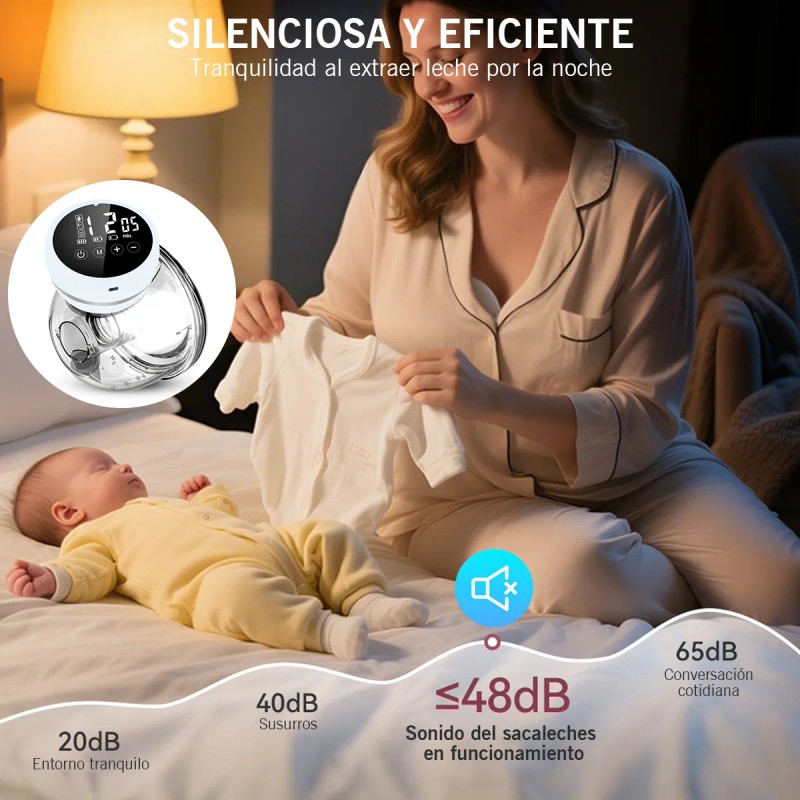 Extractor De Leche Eléctrico Manos Libres 3 Modos 12 Niveles