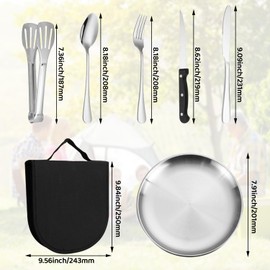 La Llareta Camping Cutlery Set, 11 Piece Portable Picnic Cutlery Set, Travel Cutlery Set, with Zipper Pouch, for 2 People Hiking, Camping Picnic