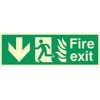 Viking Signs SG698-L31-P Fire Exit Running Man Arrow Left Down