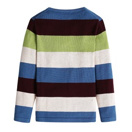 BASADINA Boys' Long Sleeve Sweater Pullover 100% Cotton Multicolor Stripe Sweaters