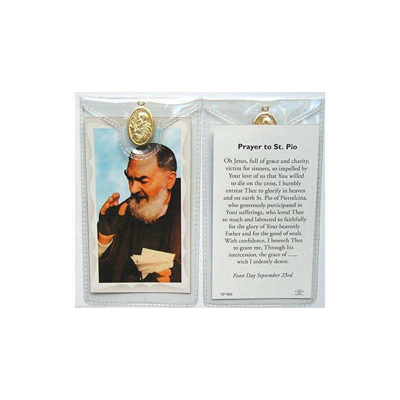 Saint Pio Prayer Card and Medal