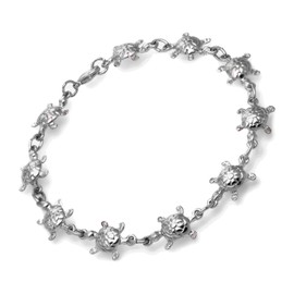 Cape Cod Jewelry-CCJ Turtle Link Chain SilverTone Bracelet 7.5"