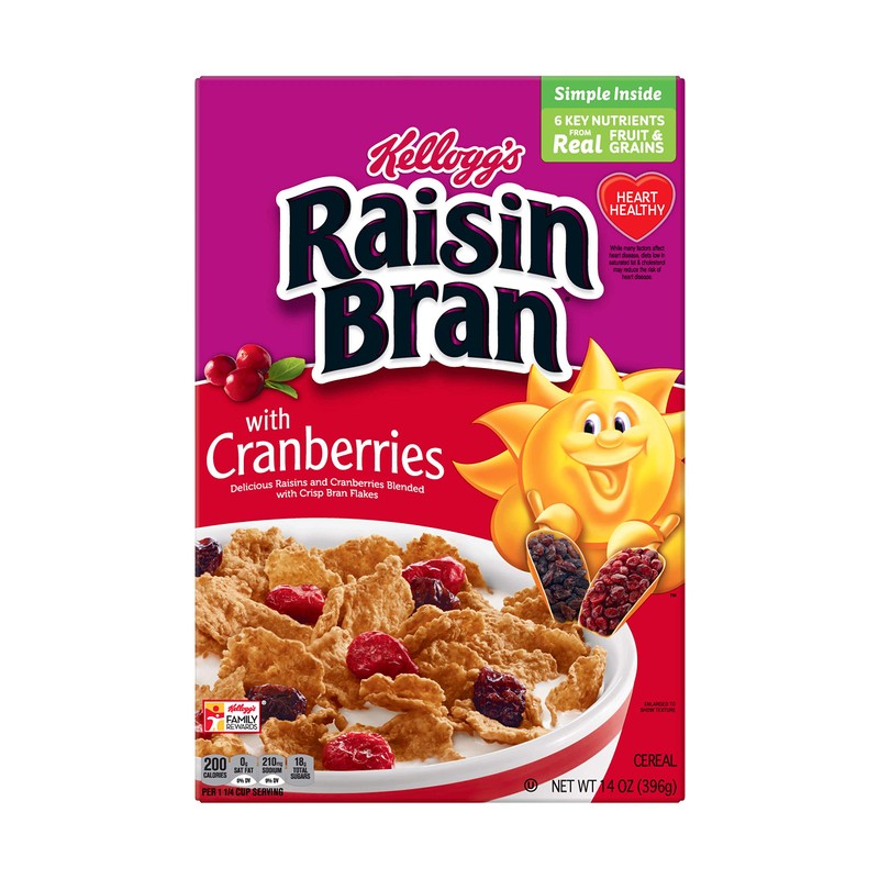 Kellogg's Raisin Bran, Breakfast Cereal, Original with Cranberries, Good Source