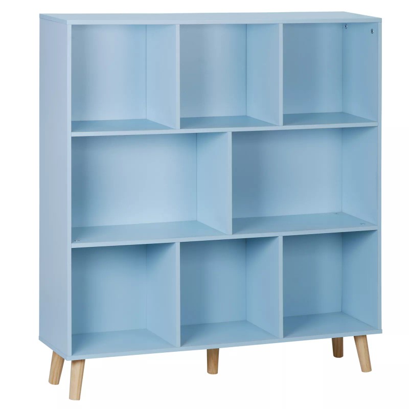 Segawe 8 Cube Storage Organizer, 3 Shelf Wood Bookshelf Storage
