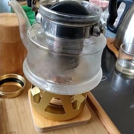 Porssaut Mini Spirit Burner Portable Copper Alcohol Stove Camping Stoves Aluminium Alloy Brass furnace Mini Ultralight with Sealed Cap Fire Extinguish Lid for BBQ Picnic Cooking - Gold