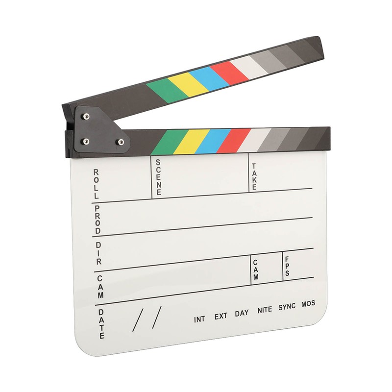Acrylic Film Clapboard Professional Dry Erase Movie Props Clap Board