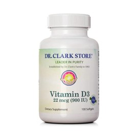 Dr Clark Store Vitamin D3, 900 IU 100 softgels (Soy Free)