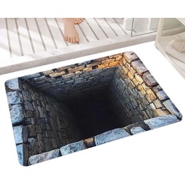 Genérico Alfombras de Ilusión Óptica 3D,Felpudo Antideslizante con Efecto Agujero Tapete Illusion para Suelo para Navidad Halloween Dormitorio Sala de Estar Baño Cocina Puerta Suelo Hogar