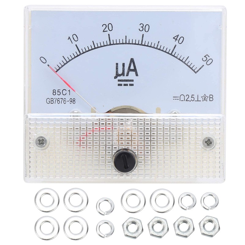 85C1 Analog Electricity Meter DC0-50UA ABS Pointer Ammeter DC 500V