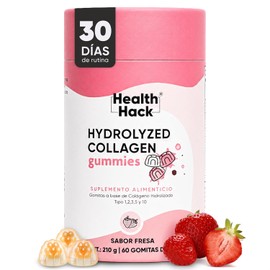 Colágeno Hidrolizado Tipo I, II, III, V Y X para Adulto 60 Gomitas h2Hack