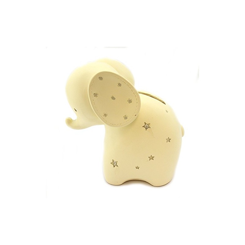 Bambino by Juliana Resin White Elephant & Stars Money Box