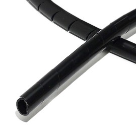 Spiral Tube, Bag Included, 16.3 ft (5.0 m), Inner Diameter 0.2 inch (6 mm), Outer Diameter 0.3 inches (8 mm), Outdoor Weather Resistant, KS-6B, Black