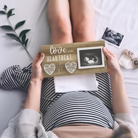 EURSET Baby Sonogram Picture Frame for Standard 4" x 3" Ultrasound Photo - Pregnancy Announcements Ideas - Gender Reveal Baby-Shower Gifts - New Mom Expecting Parents to Be Keepsake Gift