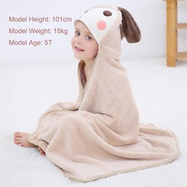COOKY.D Baby Bath Towels with Hood Ultra Soft Large Animal Baby Blanket for Boy and Girls, Perfect, 120x70cm, 0-7 Years, Dog