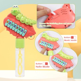 Children's Soap Bubbles Pack of 3 Caterpillar Mini Soap Bubbles Stick, Portable Electronic Piano Soap Bubble Wand with 8 Tones, Can be Used for Summer Entertainment, Outdoor Parties, Birthdays