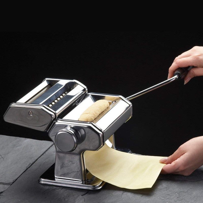GOURMEX Pasta Maker Machine Stainless Steel Manual | With Adjustable