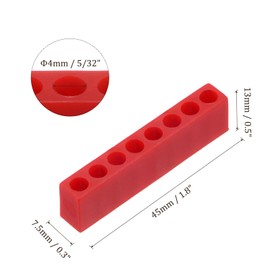 sourcing map 6pcs Plastic Hex Shank Screwdriver Bit Holder Organizer 8 Holes 5/32 Inch Plastic Drill Bits Storage Case for Any 5/32 Metal Driver Bits Use, Red
