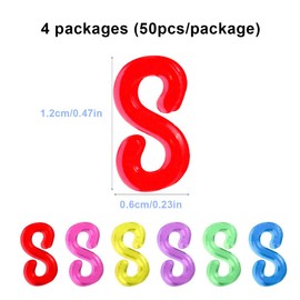 Loom Bands, Pack of 200 Loom Bands Accessories, Colourful Clasps, S-Clips for DIY Elastic Band, Bracelet, Loom Bands Set