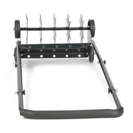 DESIGNSCAPE3D Push Spike Lawn Aerator with Roller – 19in Heavy Duty Manual Aerator Tool with 5-Star Steel Tines, U-Shaped Handle & Weight Tray for Garden, Yard, Soil Aeration (Black)