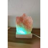 YZYOE USB Colour Gradient Himalayan Salt lamp,Solid Wood Based Atmosphere