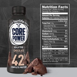 Core Power by fairlife Elite High Protein (42g) Milk Shake, 14 fl oz bottles,