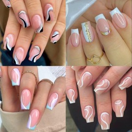UNA GELLA Short Square Nails - Pre-buff Matte Gel x Nail Tips Short Square 120pcs Clear Square Full Cover False Fake Nail Tips for Nail Extension DIY Home Salon 12 Sizes for Women