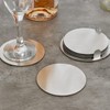 Coasters Set of 6 With Holder Silver Stainless Steel Cup