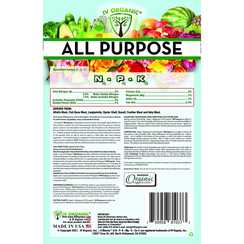 IV Organic All Purpose | Premium Blend Fertilizer (11.8 oz)