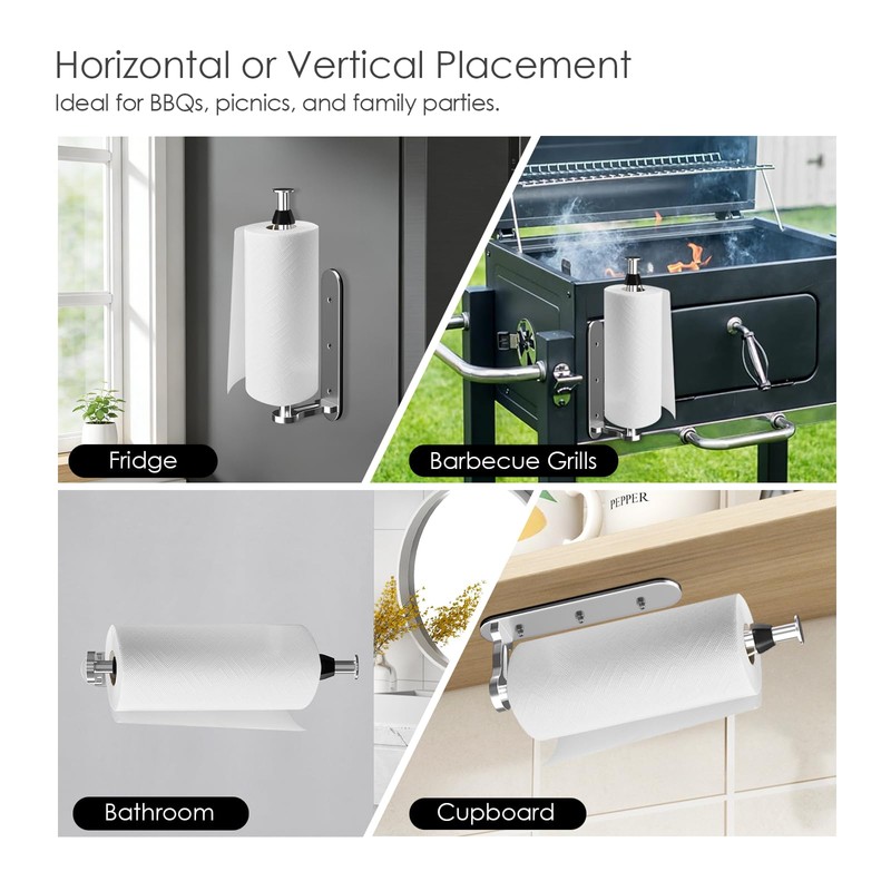 Magnetic Paper Towel Holder, One Hand Operable Paper Towel Holder