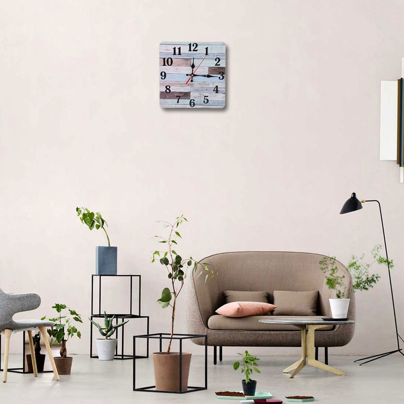 Wall Clock Industrial Style Silent Quartz Movement Density Board Large