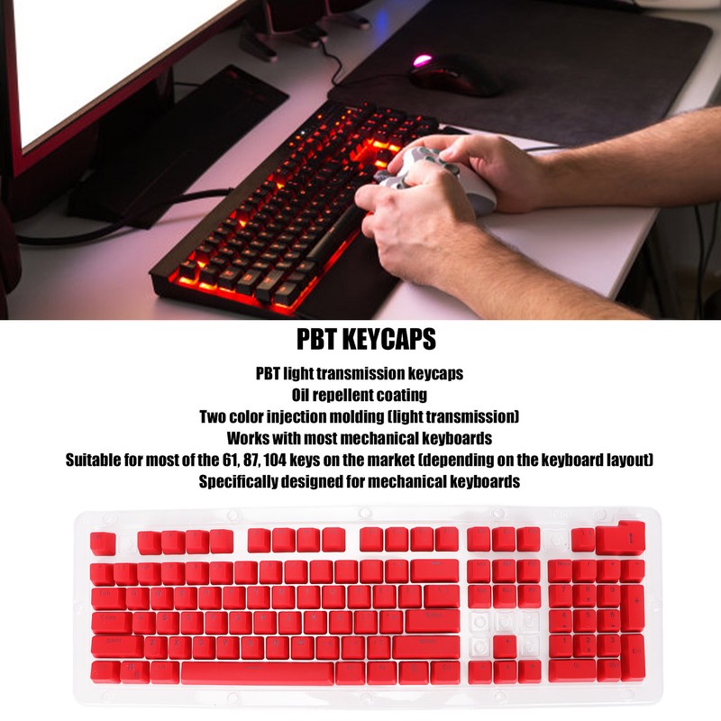 PBT Keycaps 106 Keys 2 Color Injection Molding OEM Height