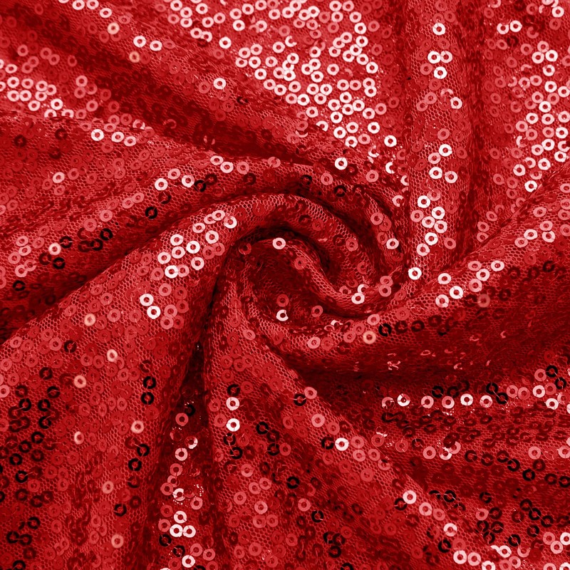 Aormenzy 12 Pack Red Sequin Table Runner 12" x 72",