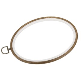 MECCANIXITY Embroidery Hoop Frame 9x6 Inch Oval Imitated Wood Cross-Stitch Ring for Art Craft Sewing Ornament
