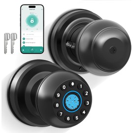 Anweller Smart Fingerprint Door Lock,Fingerprint Door Knob with Keypad,Electrionic Biometric Door Knobs App Control & Key,Digital Door Lock for Bedroom,Home,Office,Apartment,Hotels