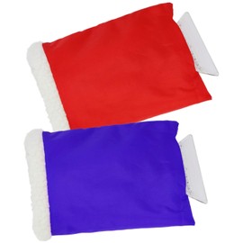 com-four® 2x Plastic ice scraper - Scraper with lined glove - Car ice scraper for the winter - Ice scraper for car (02 pieces - with glove)