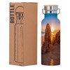 Edelstahlflasche Thermosflasche - Sonnenuntergang am Paradiesstrand mit Felsen - 500
